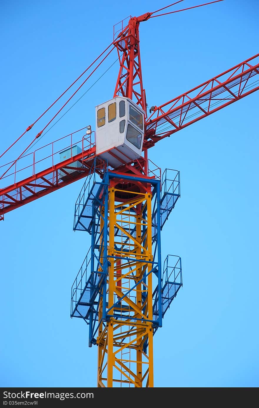 Color crane Under the blue sky