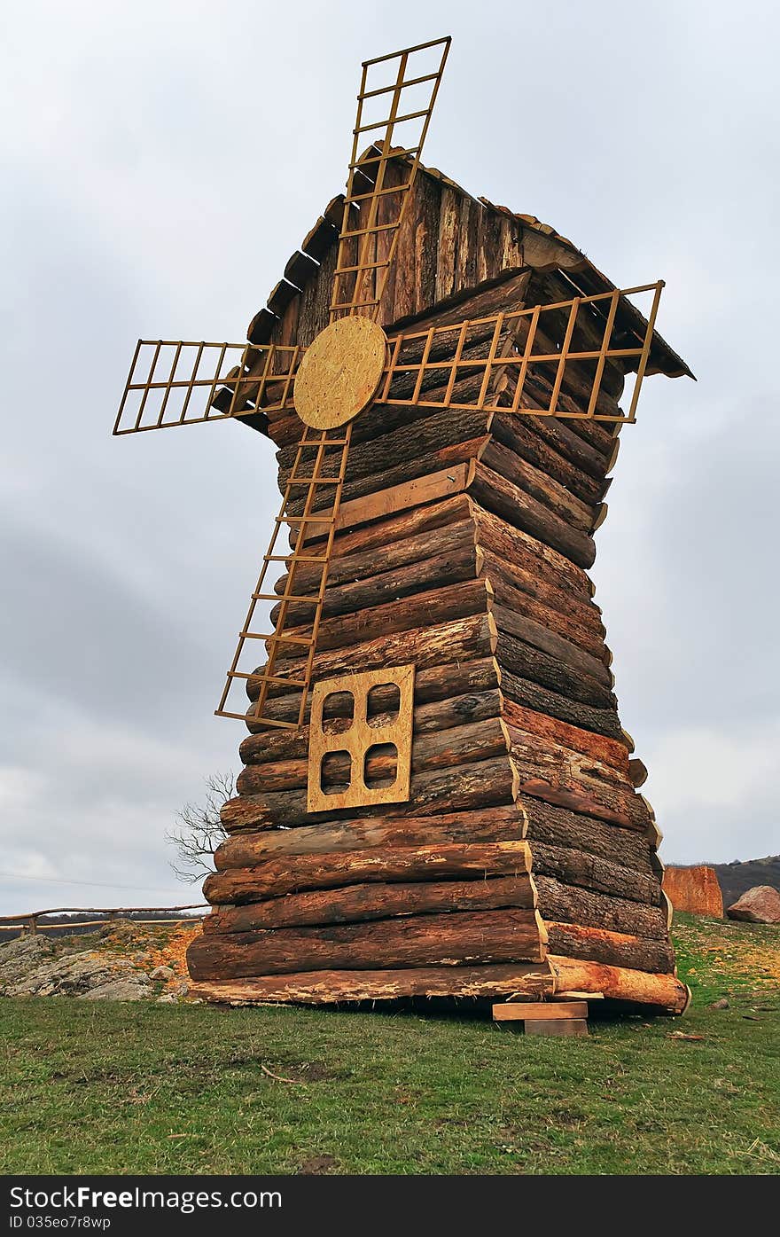 Model wooden windmill