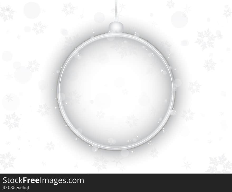 Silver Neon Christmas Ball on White Background. Silver Neon Christmas Ball on White Background