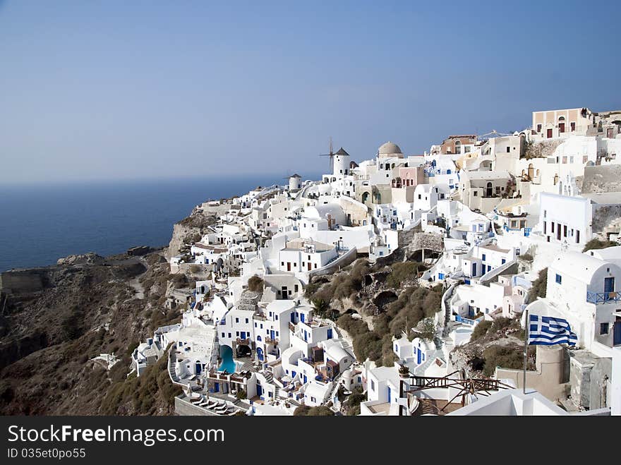 Panorama of the capital of Santorini Island