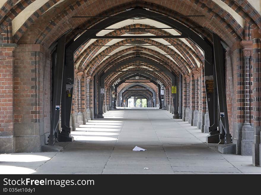 Tunnel for pedestrian brick in Berlin