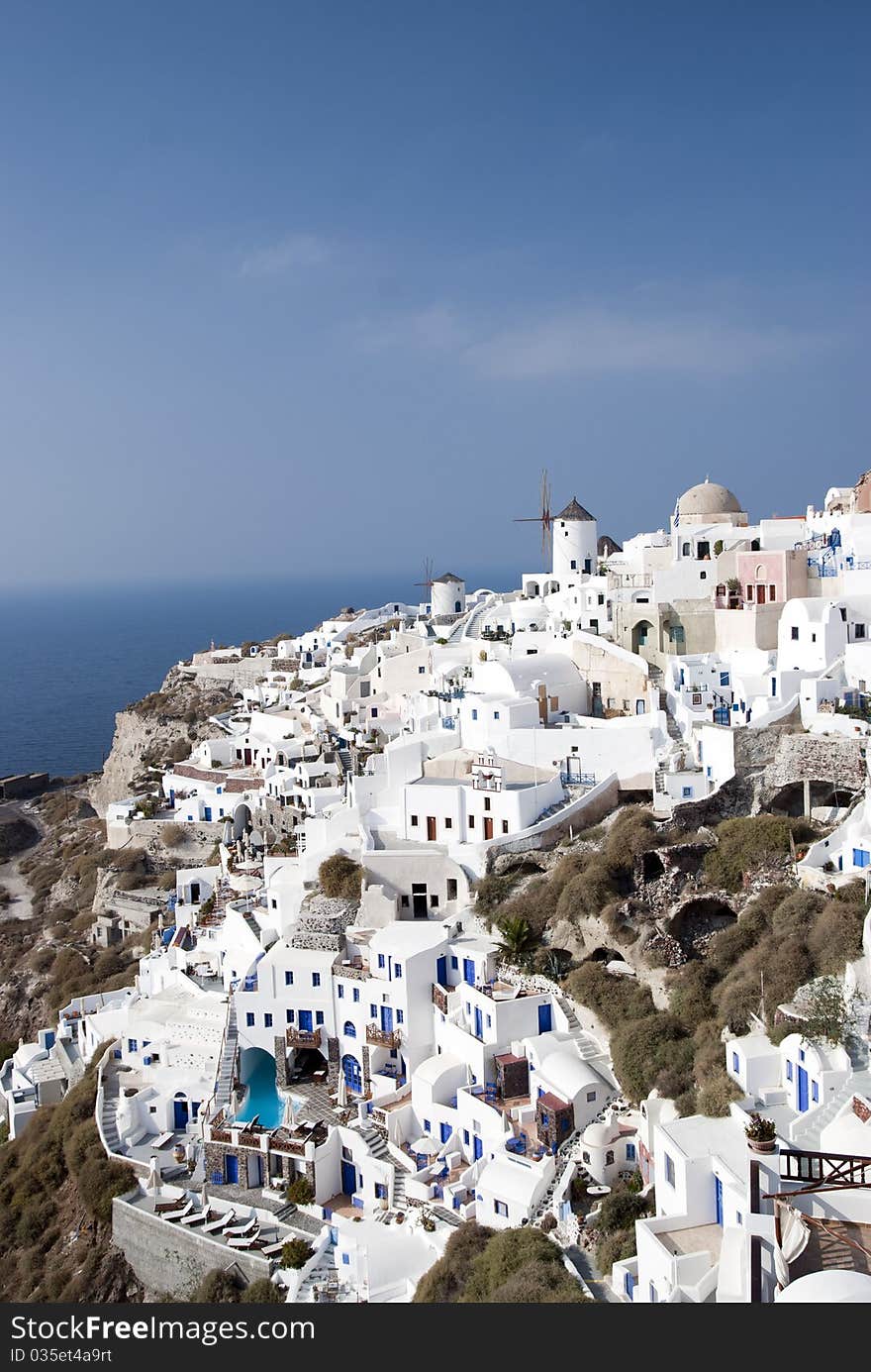 Panorama of the capital of Santorini Island