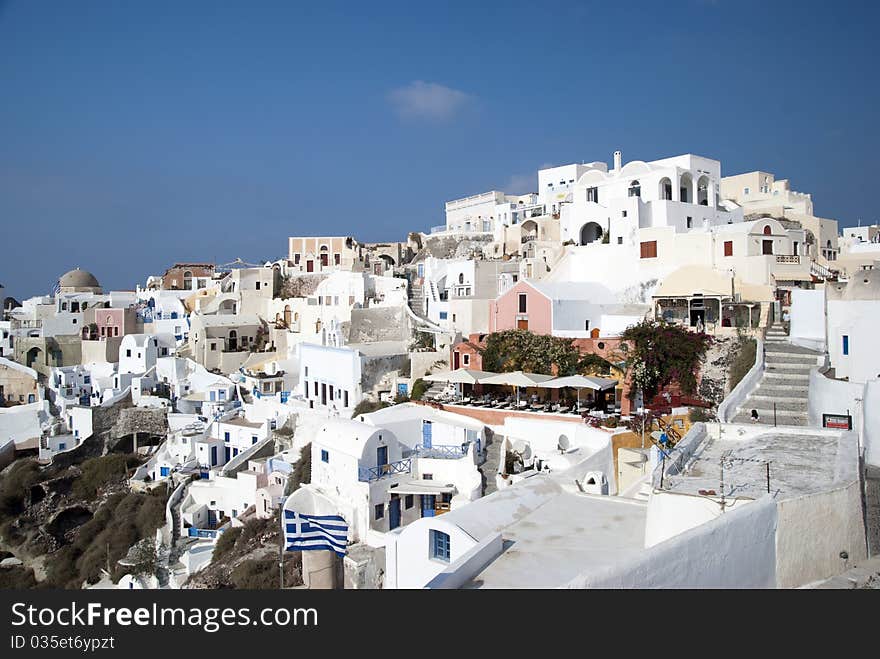 Panorama of the capital of Santorini Island