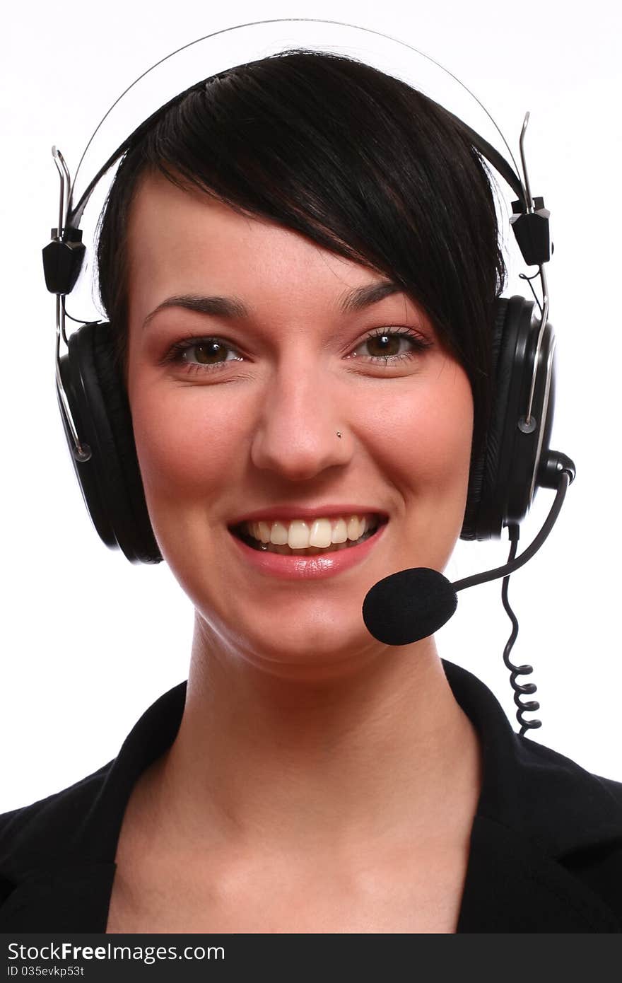 Customer Service Operator-Isolated over a White Background. Customer Service Operator-Isolated over a White Background