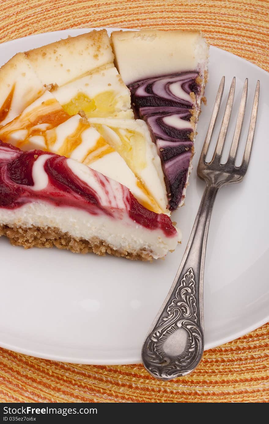 Cheesecake stuffed with lemon, peach, wild berry and strowberry.