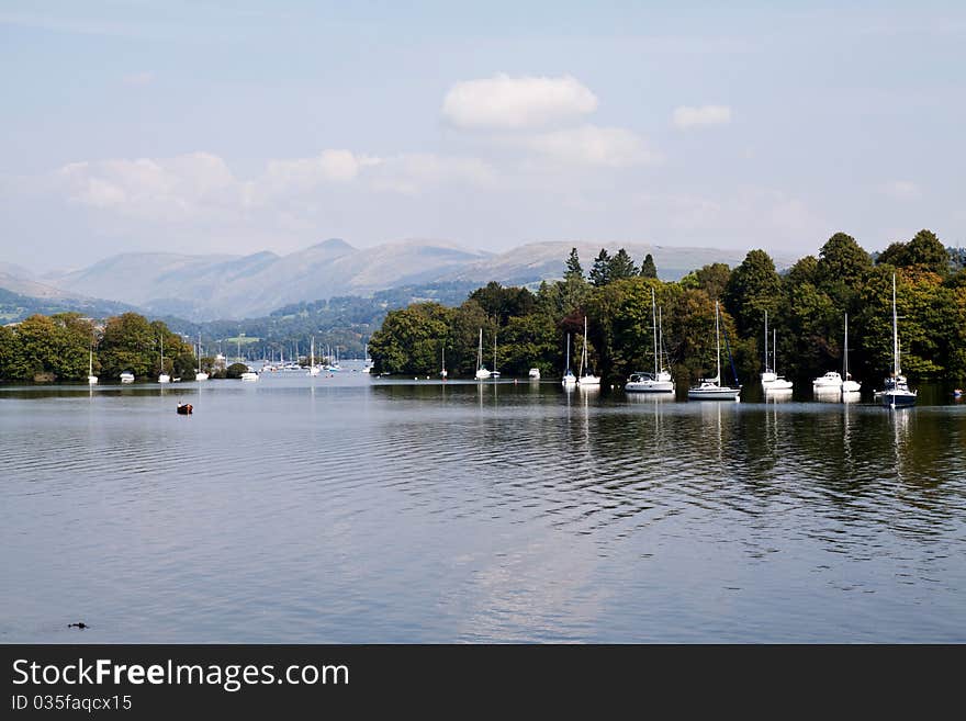 Sailing boats on lake windemere. Sailing boats on lake windemere