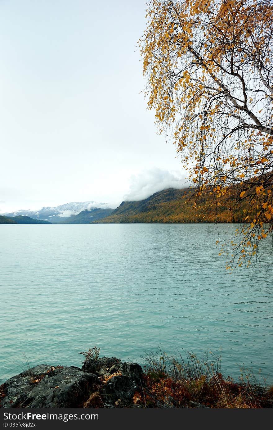 Lake kanas is a fresh water lake in north of Sinkiang in China.The acreage of the lake is about 45.73 sq.km,the deepest point of the lake is 188.5 meters. Its a very famous scenic spot in china, many travelers come there every year. this is the close shot for kanas lake.