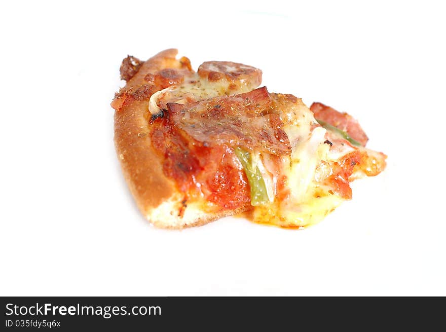 A pizza on white background