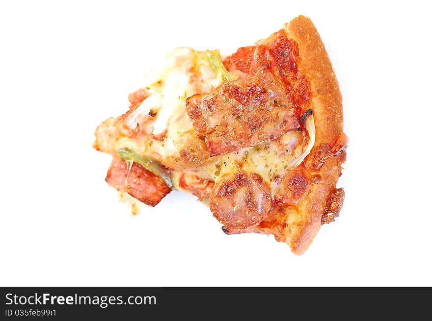 A pizza on white background