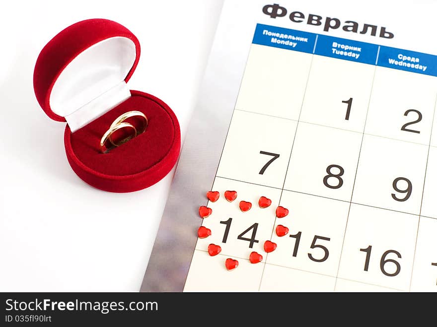 Wedding Rings On The Calendar, Valentine S Day