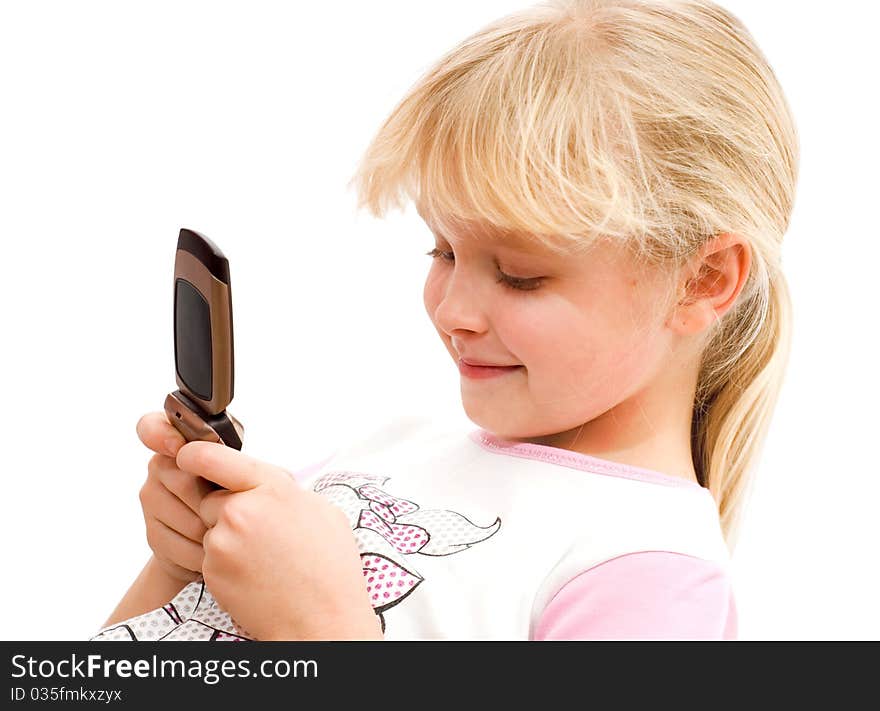 Girl looking at mobile phone