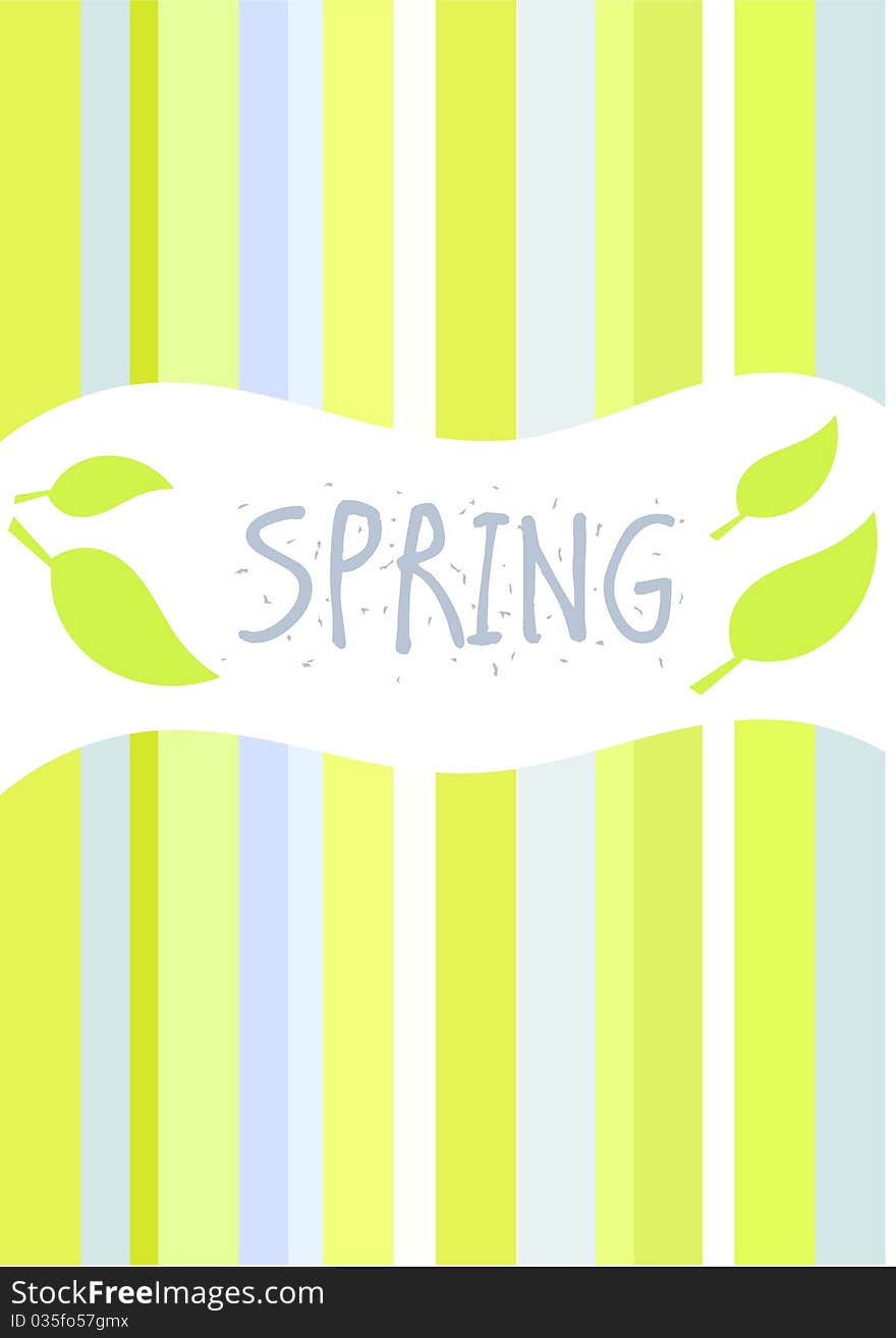 Spring striped blue and green  card. Spring striped blue and green  card