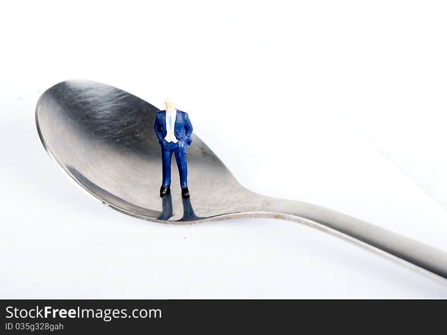 Mano on the tea spoon. Mano on the tea spoon