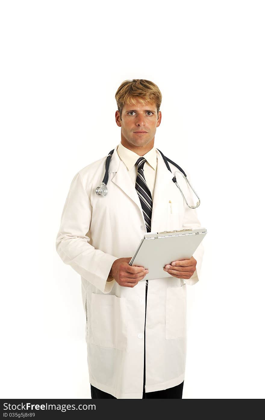 Portrait of doctor with medical chart