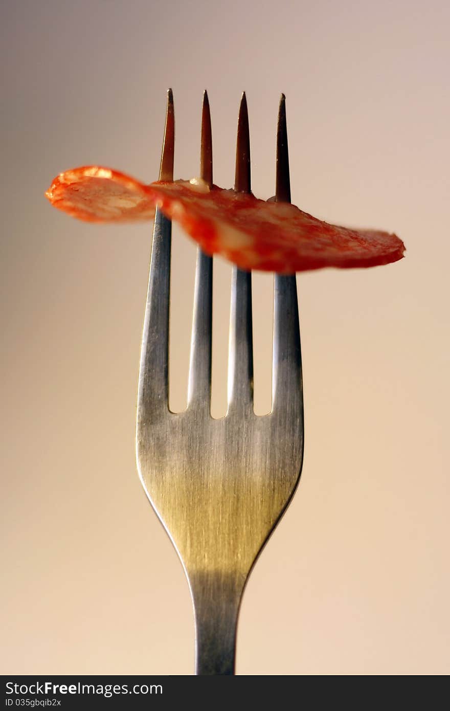 Serve food on a fork. Serve food on a fork