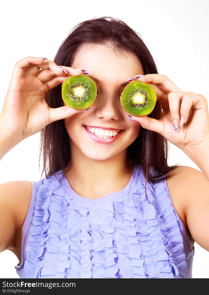 Girl Holding Kiwi