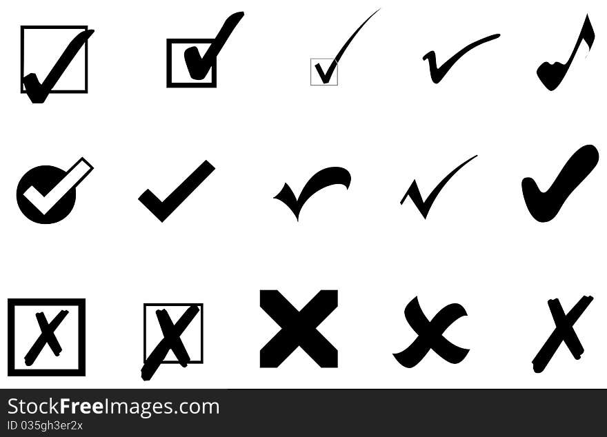 Choppy finance check symbol set