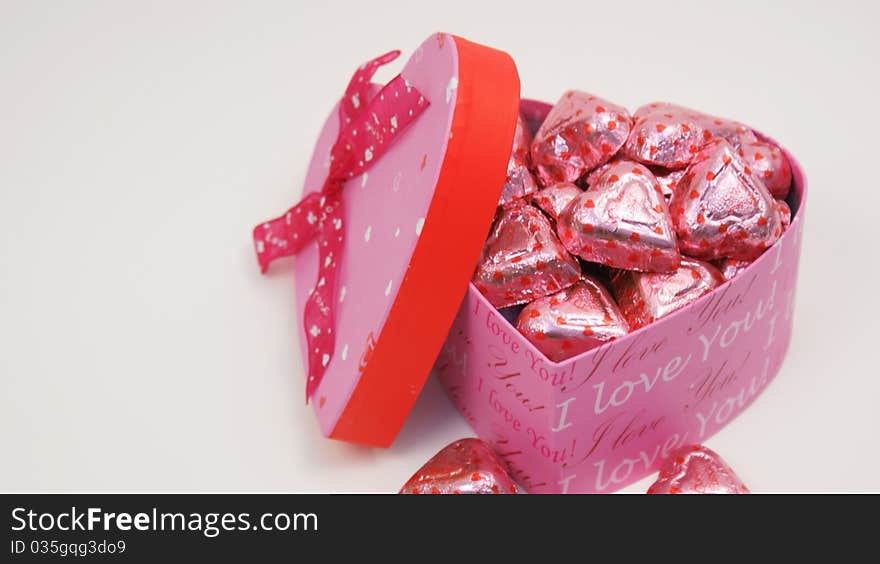 Hearth shape chocolates in a valentines day. Hearth shape chocolates in a valentines day