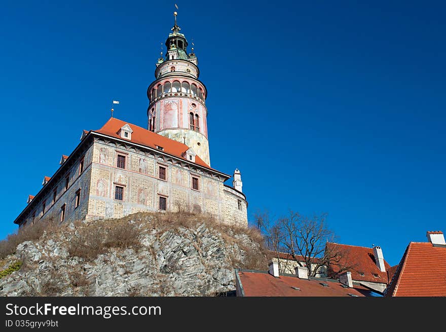 Castle Tower In Cesky Krumlov