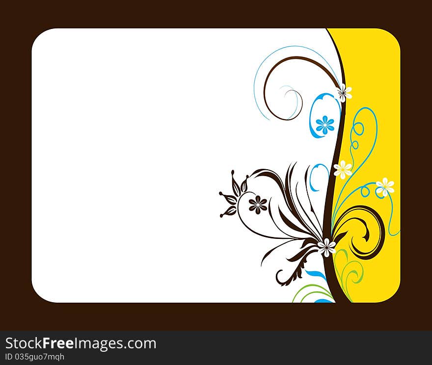 Abstract flower spring illustration 
frame card voucher