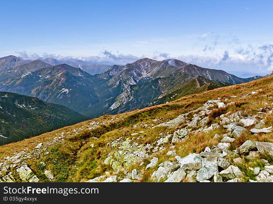 Summer mountain landscape in the Polish Tatry