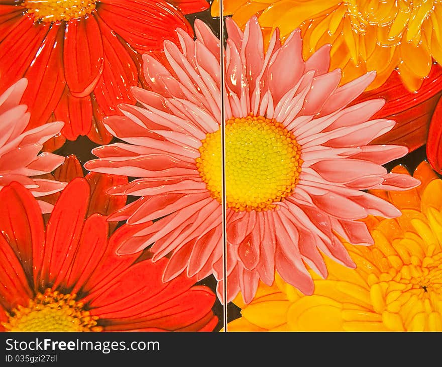 The Ceramic texture of flower