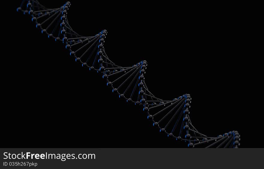 DNA with blue and white lights. DNA with blue and white lights