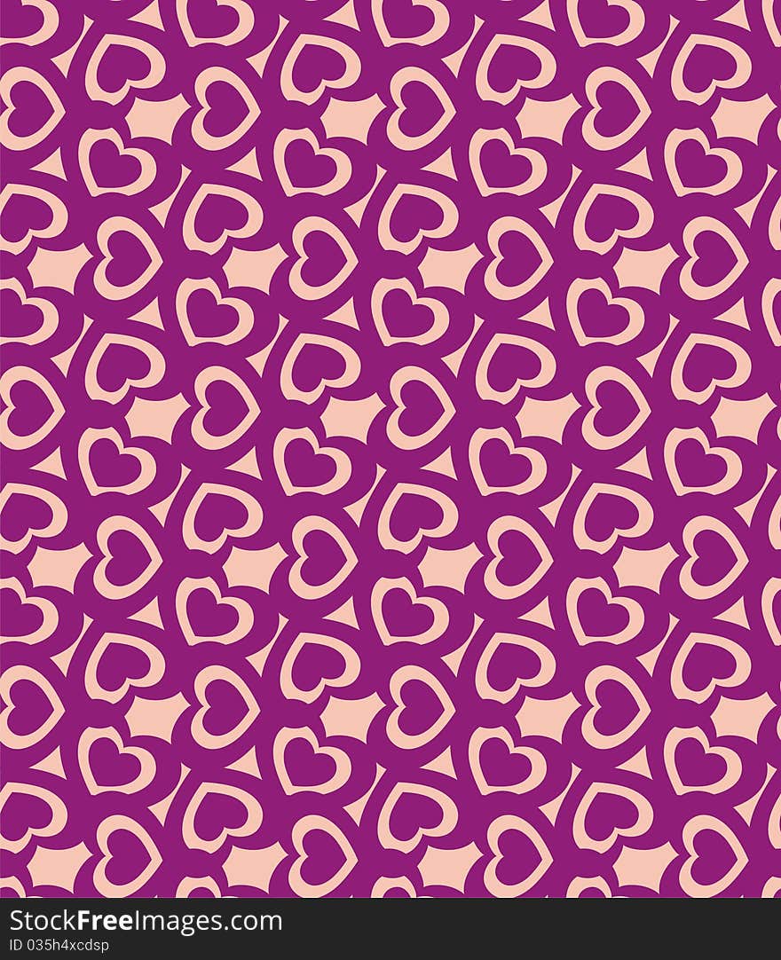 Texture of violet hearts on pink background. Vector illustration. Texture of violet hearts on pink background. Vector illustration