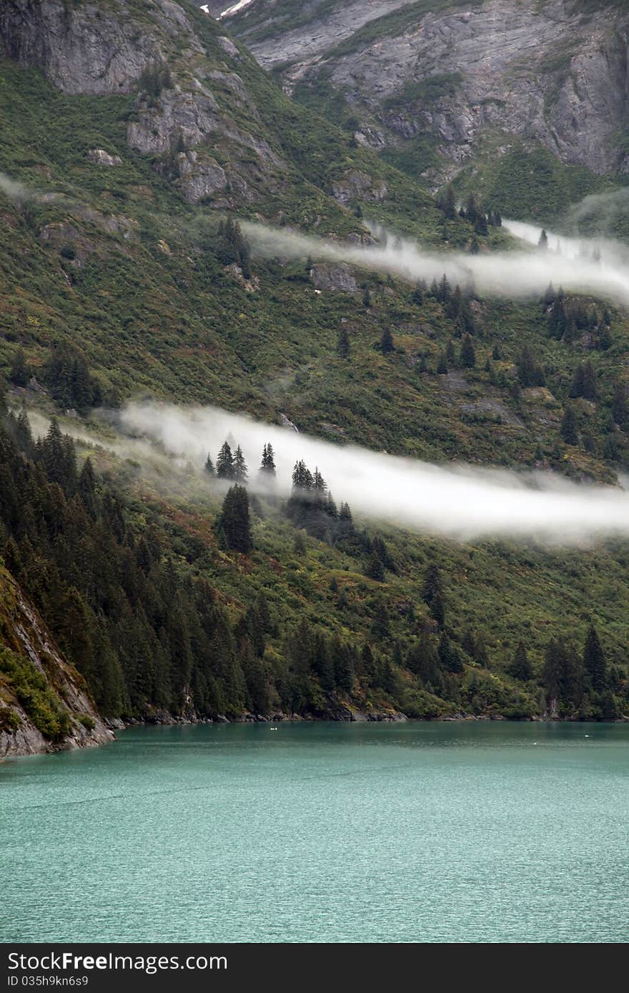 Low Clouds on Alaskan Mountain. Low Clouds on Alaskan Mountain