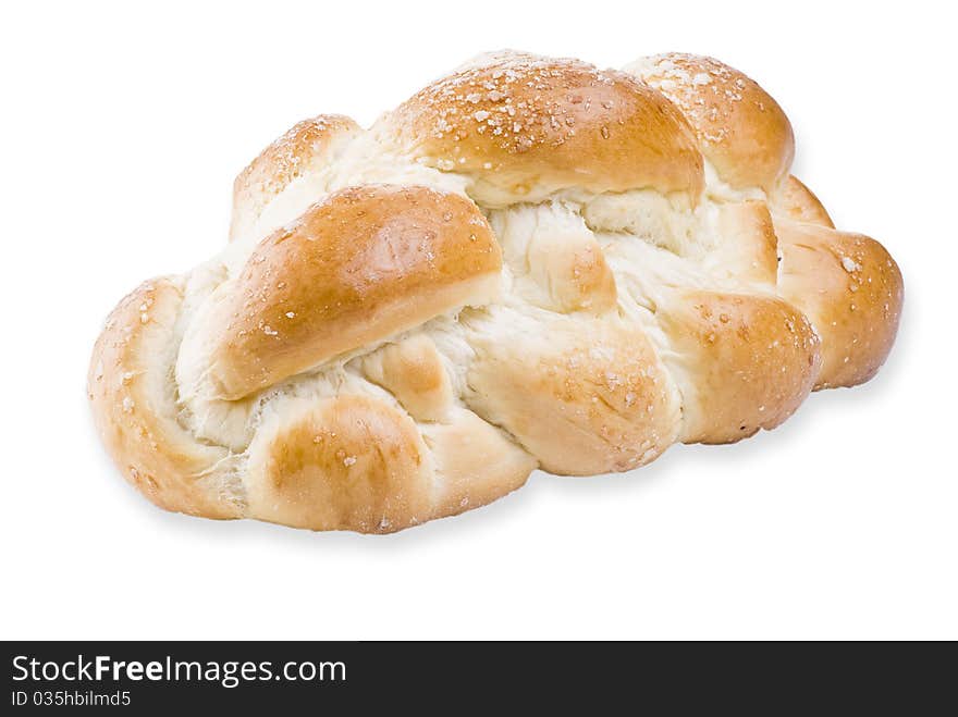 Fresh sweet roll isolated over white background