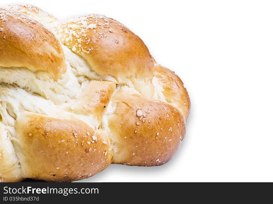 Fresh sweet roll isolated over white background