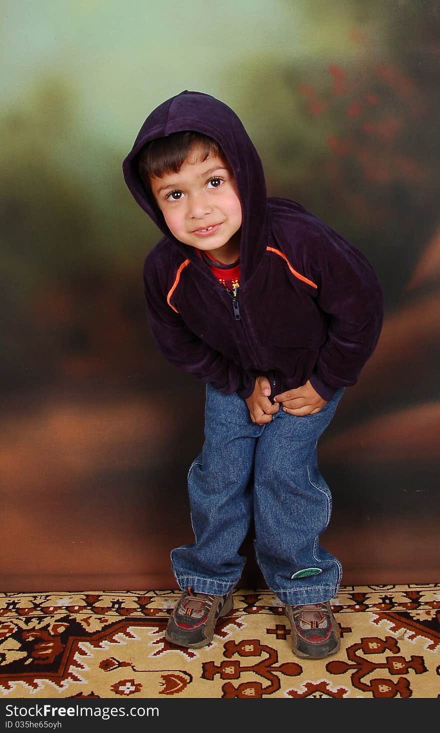 Cute Boy Standing In A Smart Pose