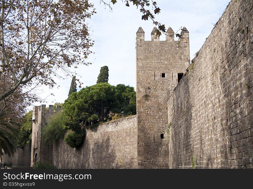 Old Wall and Tower of Barcelona