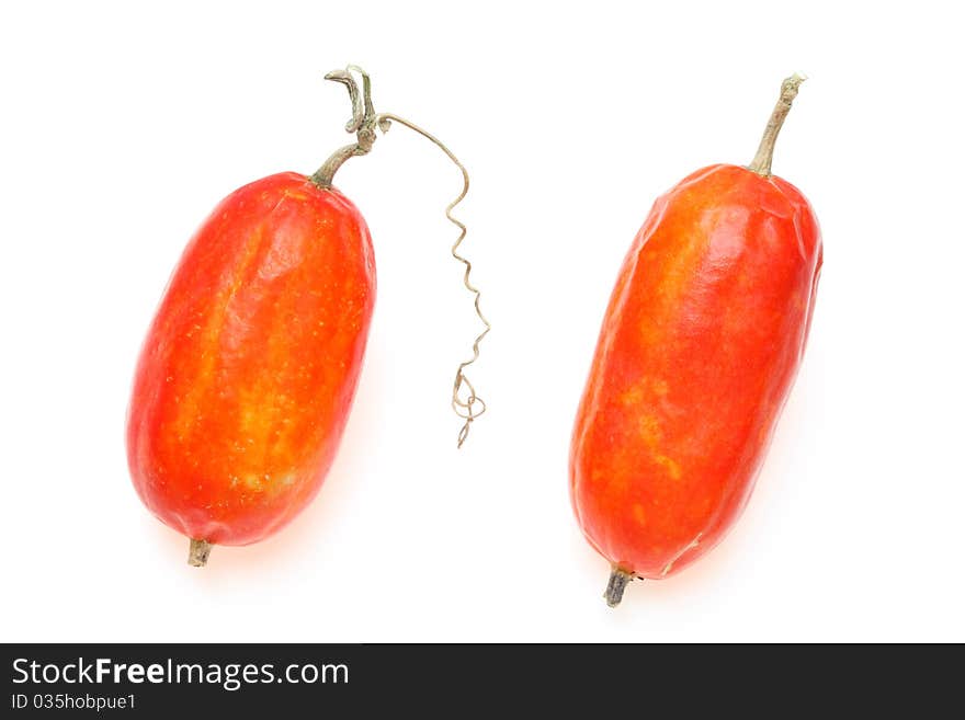 Red gourd on an white background