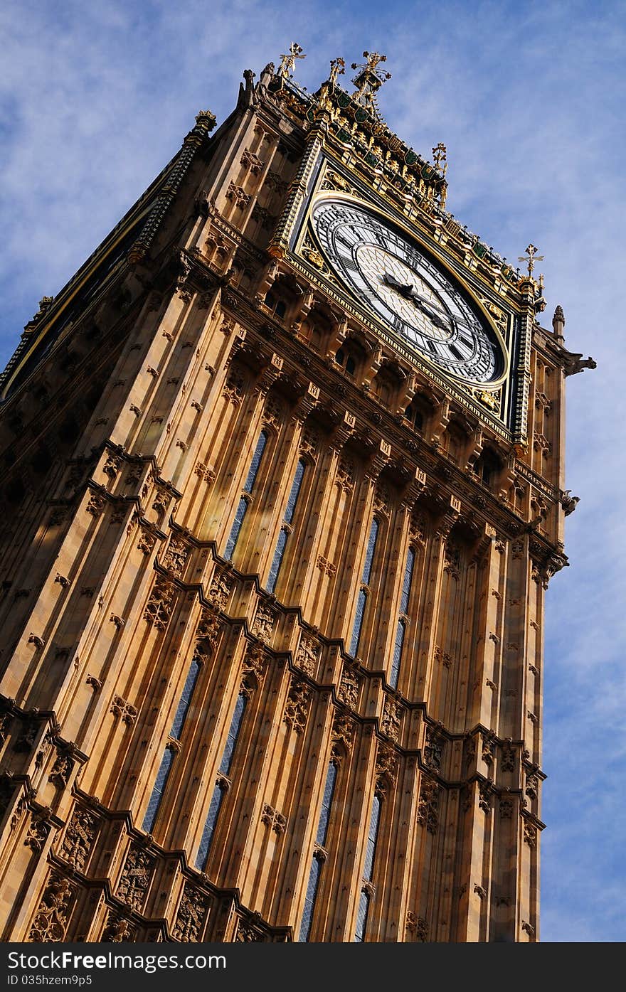 Big Ben Clock Tower, Westminster London England. Big Ben Clock Tower, Westminster London England