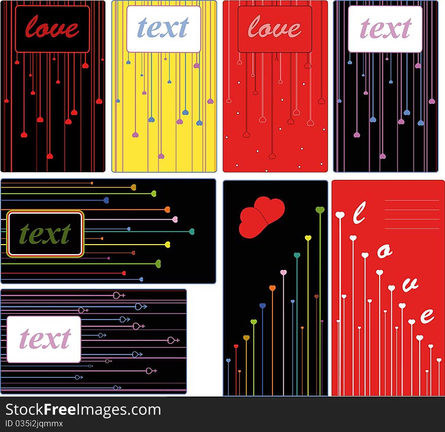 Group of 8 gift cards, with valentine's day design. Group of 8 gift cards, with valentine's day design.