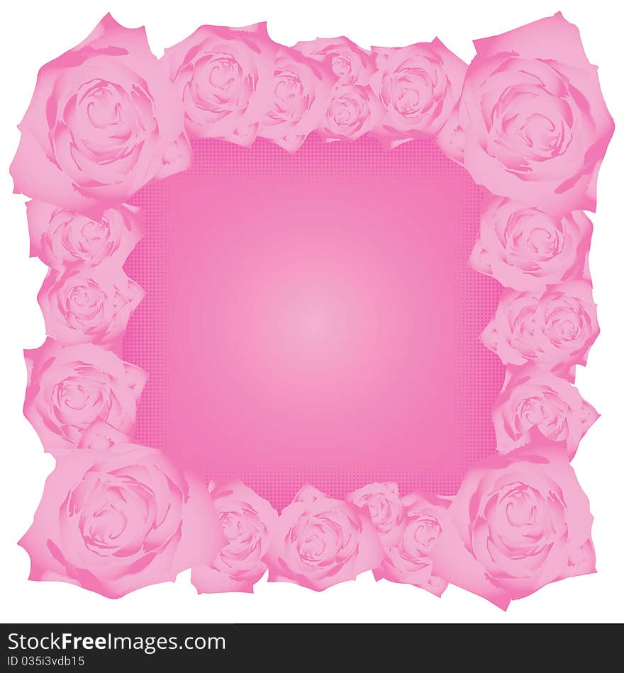 Frame with roses illustration.