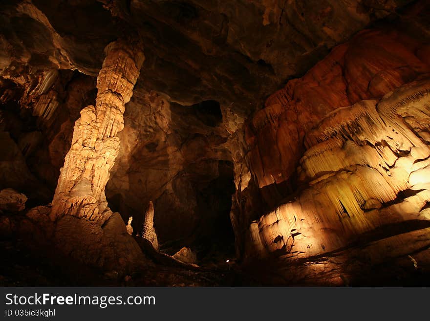 Cave stalactites and formations