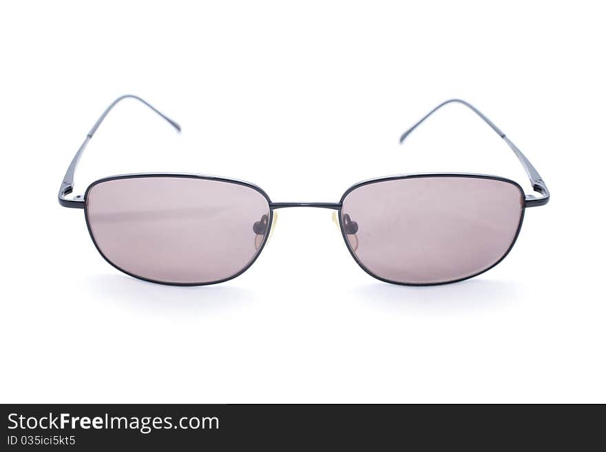 Beautiful and modern sunglasses on a white background