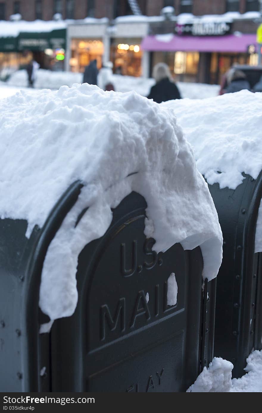 Mail box in snow