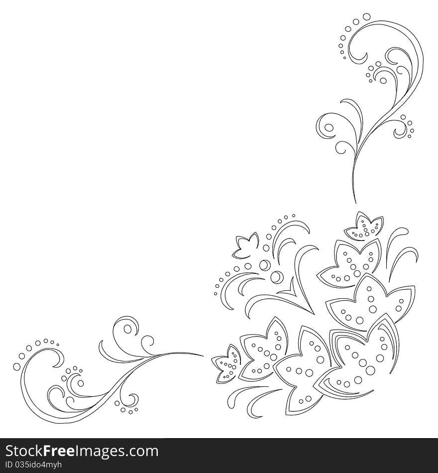 Abstract floral pattern, contour