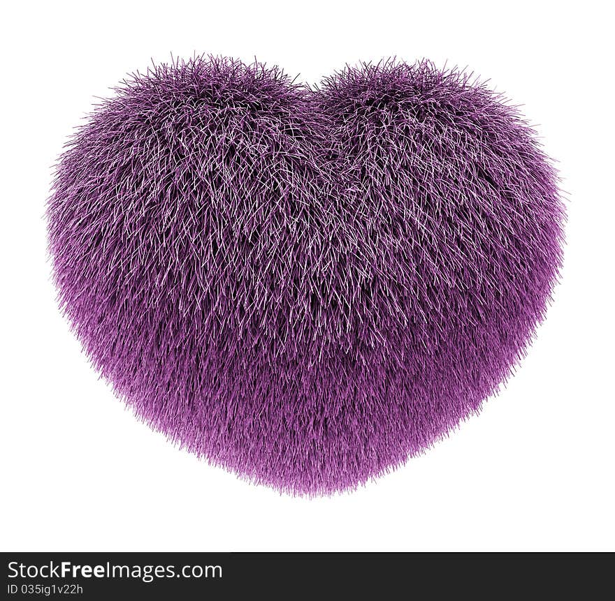 Fluffy warm heart pink