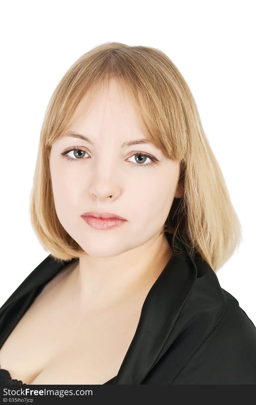 Elegant woman in in black dress posing in studio against white. Elegant woman in in black dress posing in studio against white