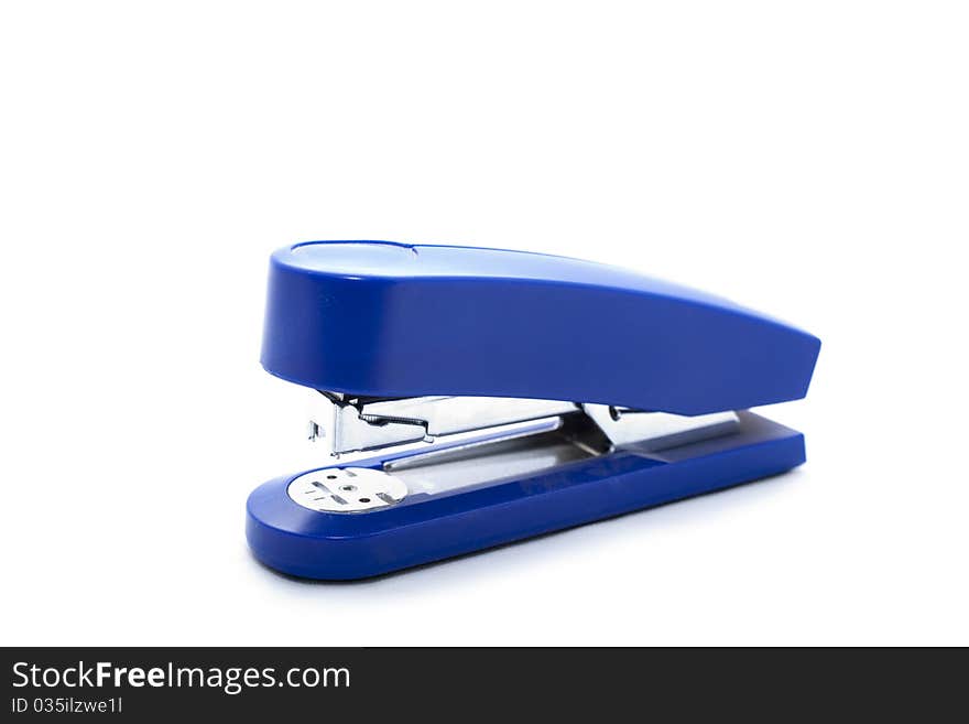 Blue stapler isolated over a white background