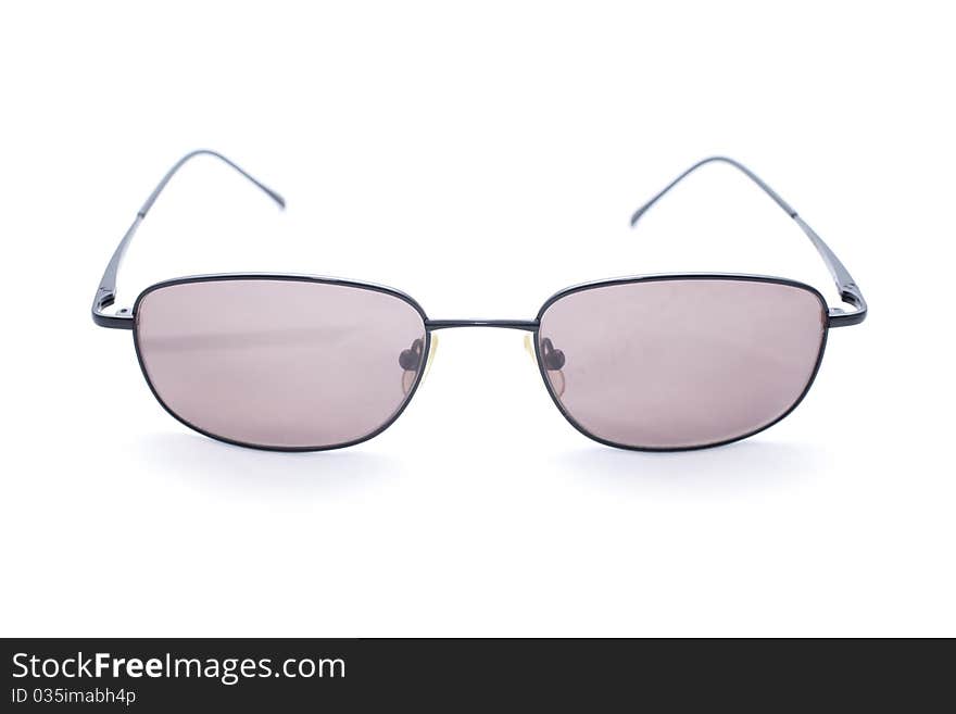 Beautiful and modern sunglasses on a white background