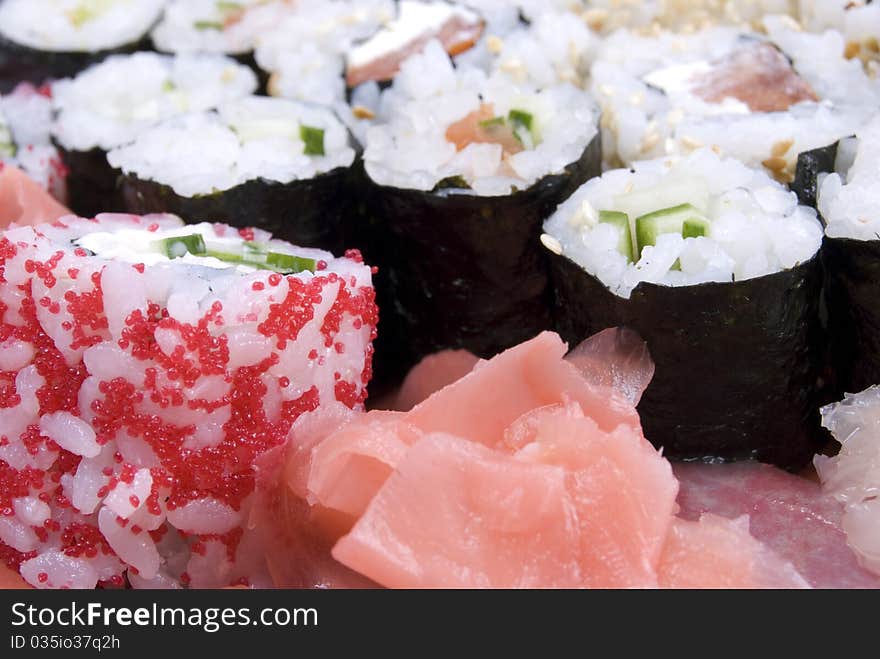 Collection of different japanese rolls. Collection of different japanese rolls