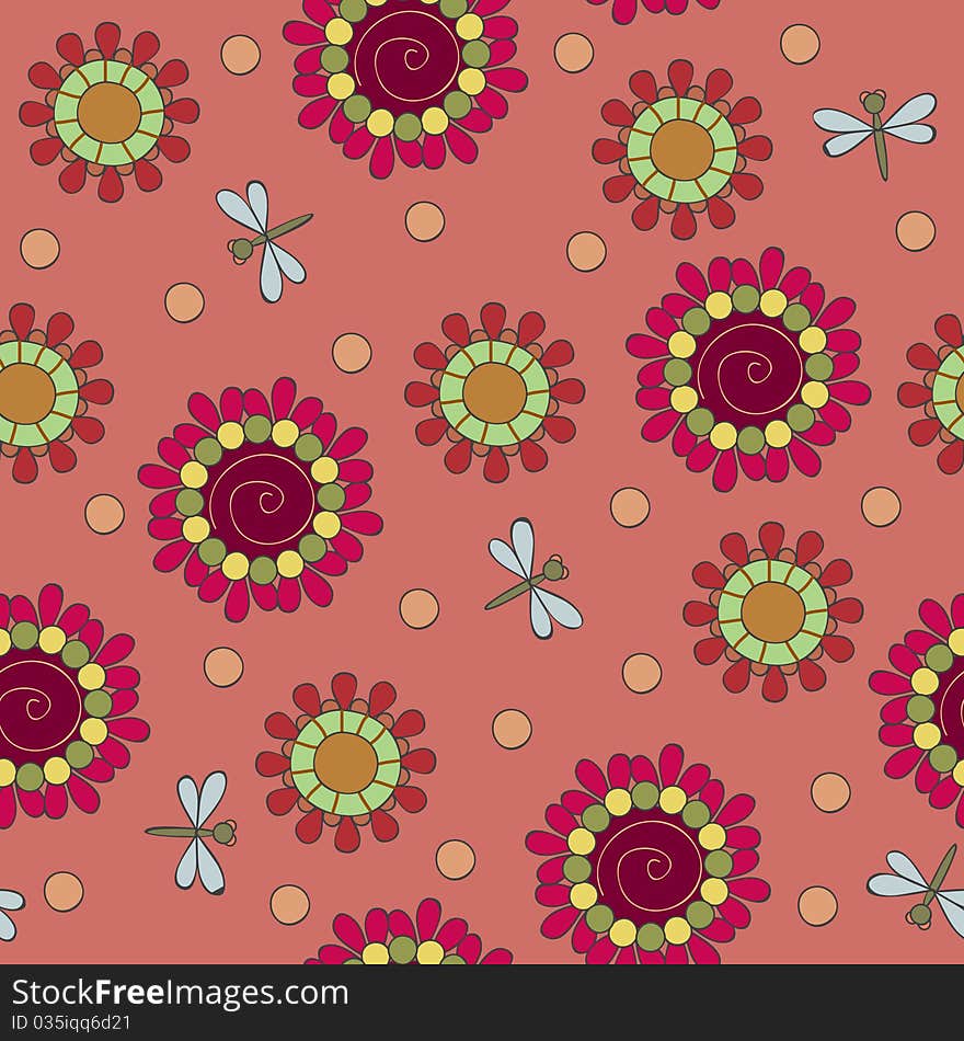 Floral seamless wallpaper