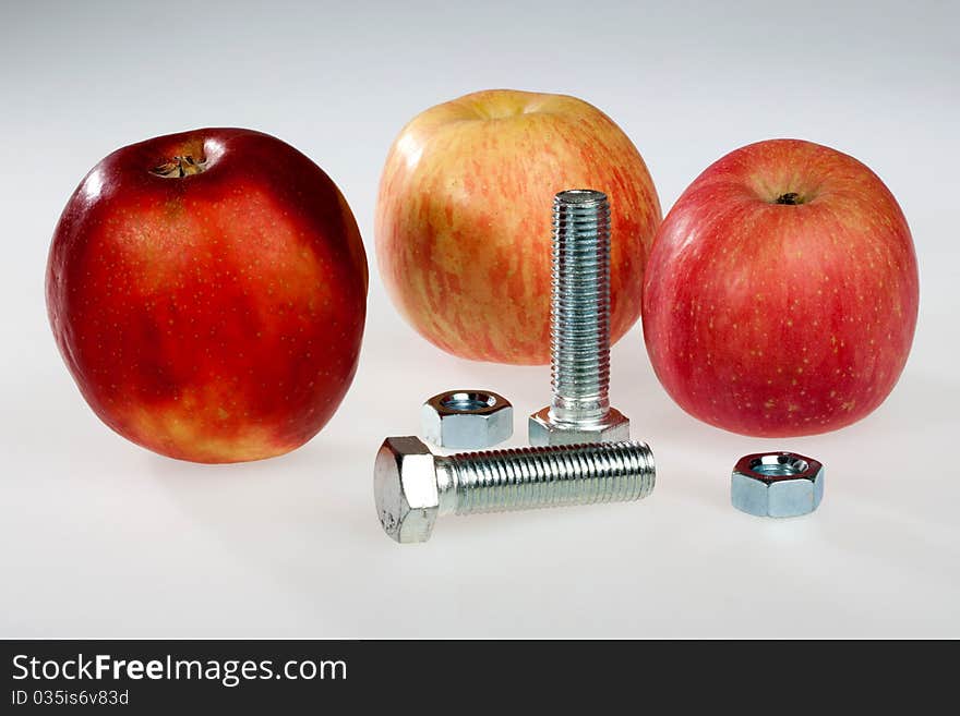 Three apples nuts and bolts. Three apples nuts and bolts