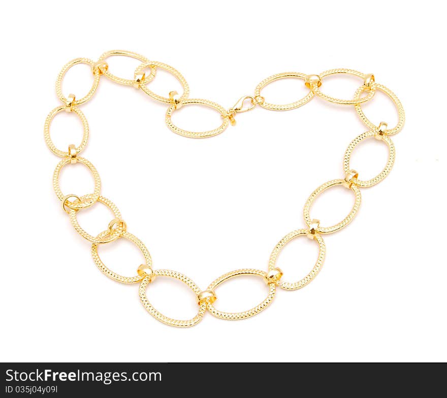 Jewelry necklace on a white background