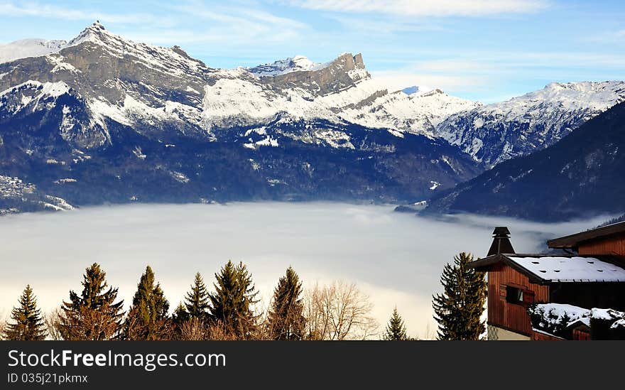 Clouds filling the valley